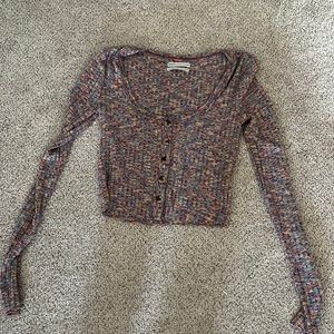 urban outfitters button up rainbow top